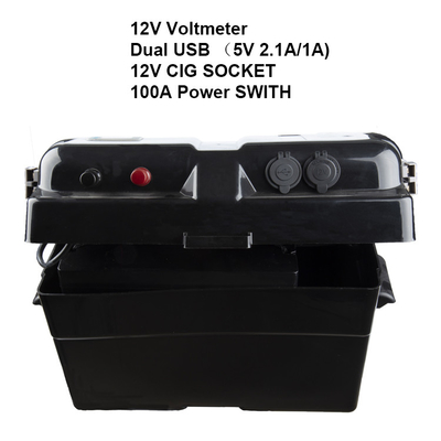 boîte de batterie 12V imperméable extérieure pour le campeur de bateau de Marine Automotive rv et la remorque de voyage
